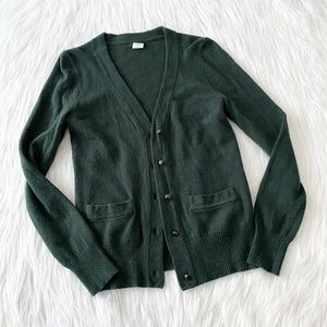 J.Crew Green Wool Cashmere Cardigan